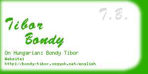 tibor bondy business card